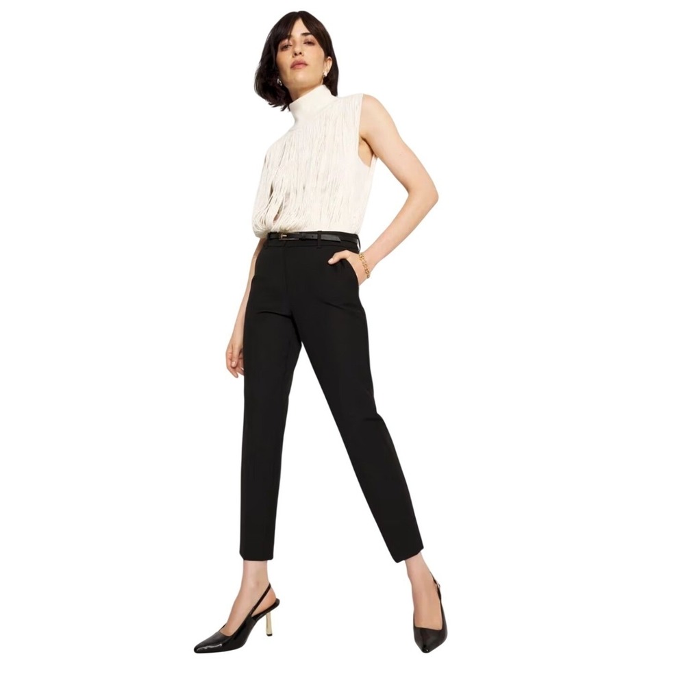 White House Black Market WHBM Black Slim Ankle Dress Pants Trousers Women Size 8